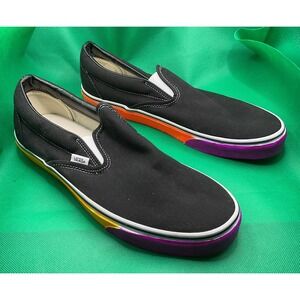 Vans‎ Slip-On Canvas Shoes Black Multicolor Size 10.5 Men's